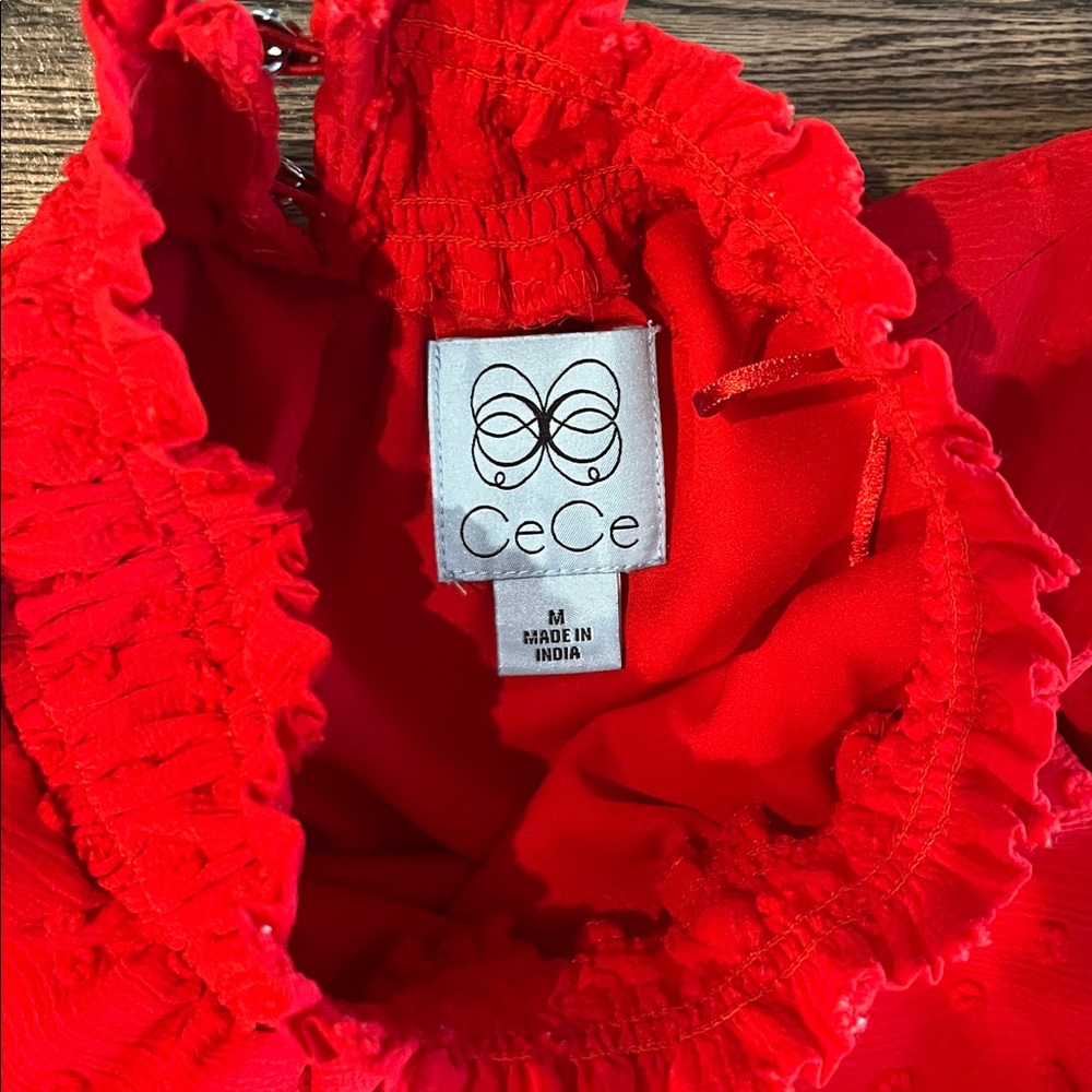 CeCe Vibrant Red Ruffle Dress - Picture 2 of 9